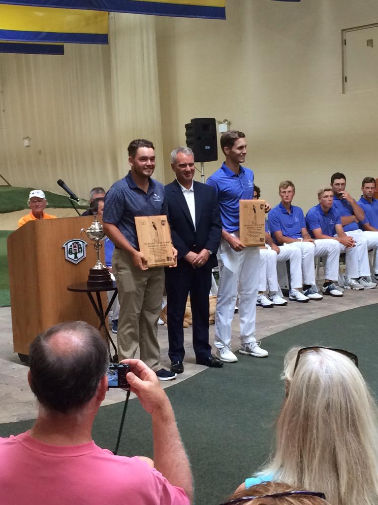 ArnoldPalmerCup's tweet photo. Michael Carter Award winners Matthias Schwab and Hunter Stewart! http://t.co/VjyzwVqxyp