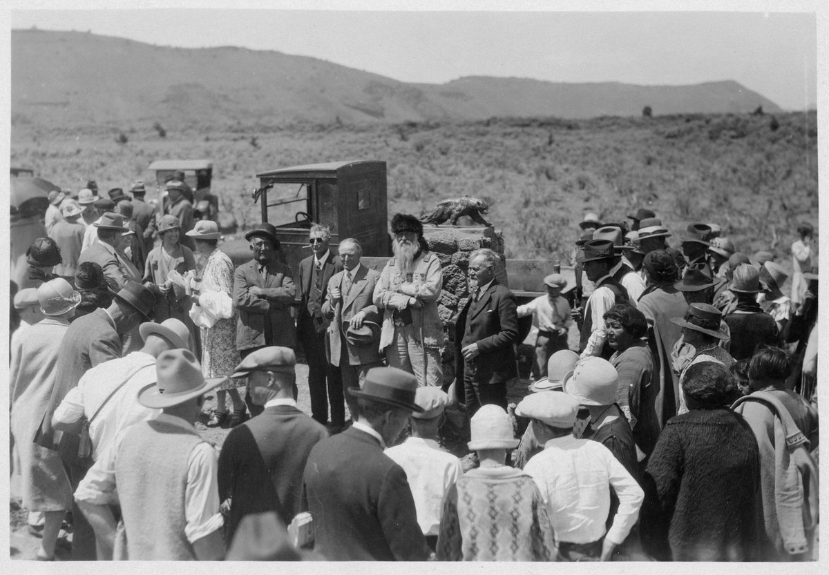 KlamathCoMuseum's tweet image. Cont'd: So we found another angle! Taken @LavaBedsNPS for the Golden Bear dedication June 13, 1926 #History #ModocWar