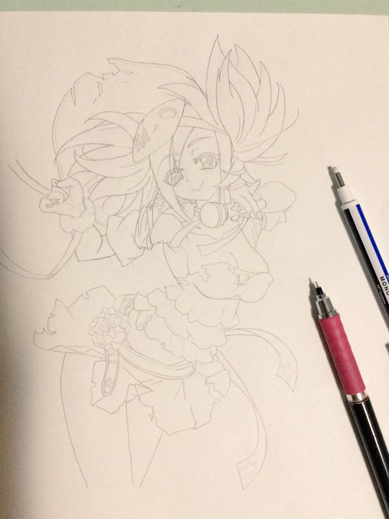 ゆうd トリアージxの織葉ちゃんの線画完成した さて塗りは大変そうだ 模写 トリアージx 梨田織葉 Http T Co Bq2supovbh