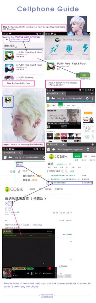 LuhanBar_China's tweet photo. [Luhan's new song is coming] 
Luhanbar prepared tutorial for fans around the world to support Luhan together! http://t.co/L9SVg9XZJU