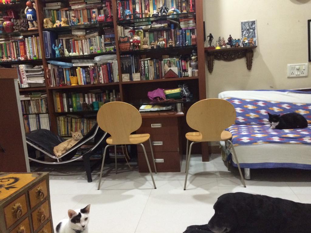 deepajbv's tweet photo. Went on Twitter after ages. Shubho here goes. #myhomelibrary lazy photo since I'm lazing and reading. http://t.co/gKTBr8LIT4