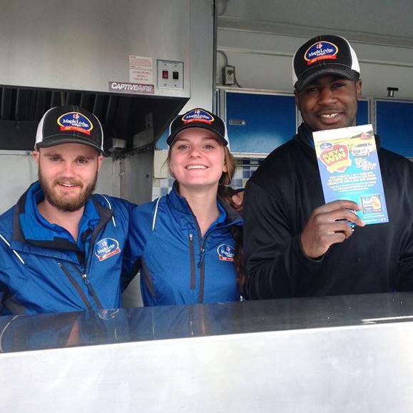 MapleLodgeFarms's tweet photo. Our team is in #StCatharines today at Metro (101 Lakeshore Rd)! Come by for delicious fresh chicken &amp; a #KITW PIN! http://t.co/G6QUXNJGoX