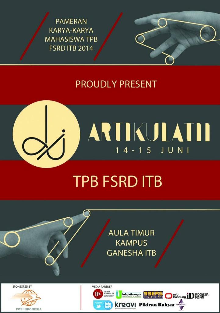 Today! Talkshow “Ngagoler Bareng” #artikulatii2015 w/ <a href="/FSRDITB2014_/">FSRD ITB 2014</a>, <a href="/deburanombak/">deburanombak</a> &amp; more at Aula Timur ITB. Free