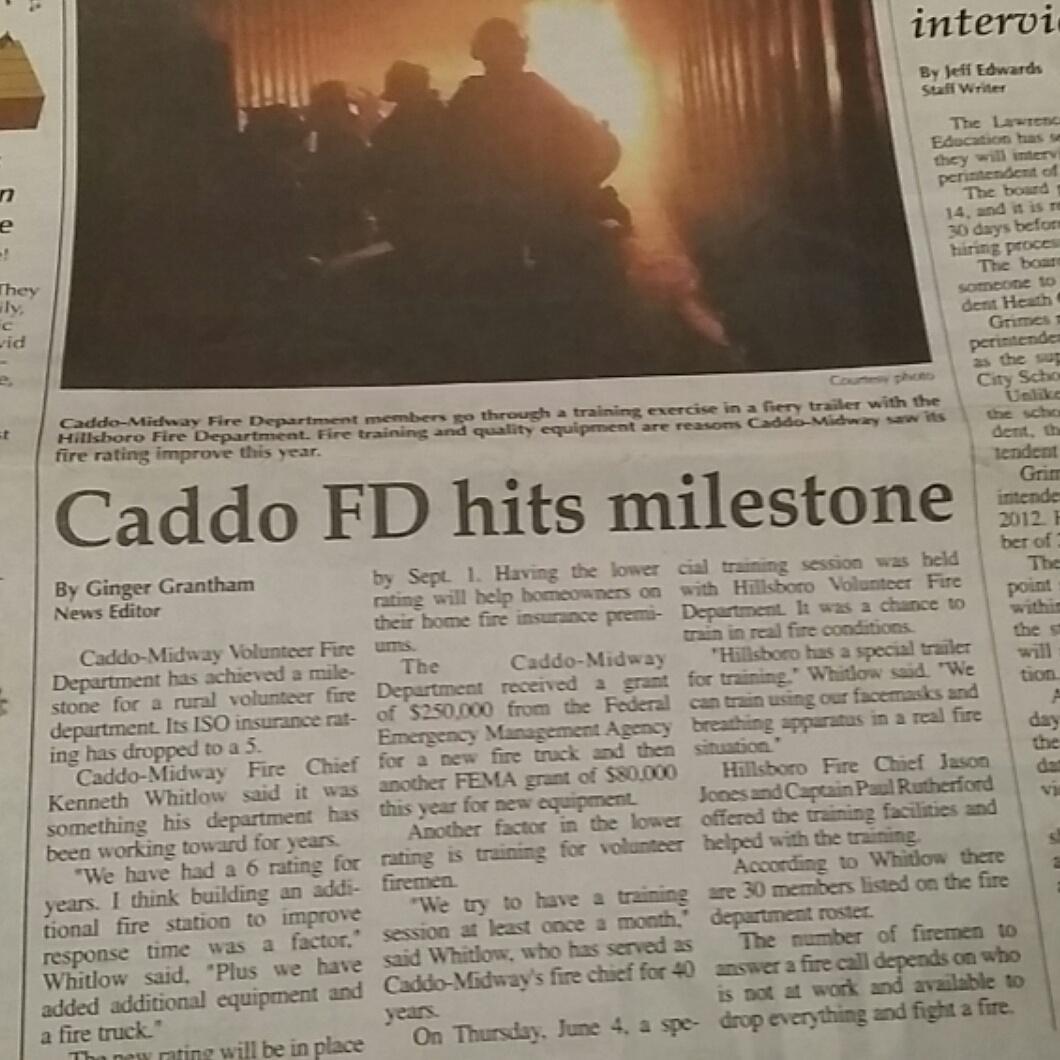 CaddoFire's tweet photo. We are excited about our recent ISO rating and the savings it offers starting Sept. 1st for the Caddo/EL residents. http://t.co/rgHG9bv4Kw