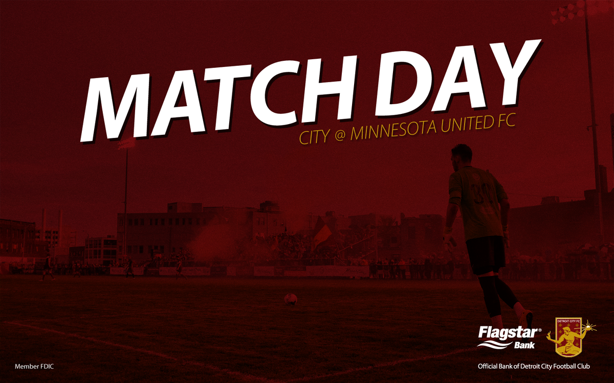 flagstar's tweet photo. MATCH DAY: @DetroitCityFC vs Minnesota United Reserves FC. Kick-off 2pm EDT. #GetThe3 #DCTID #LeRouge #DCFC http://t.co/zFdn5EQOtD