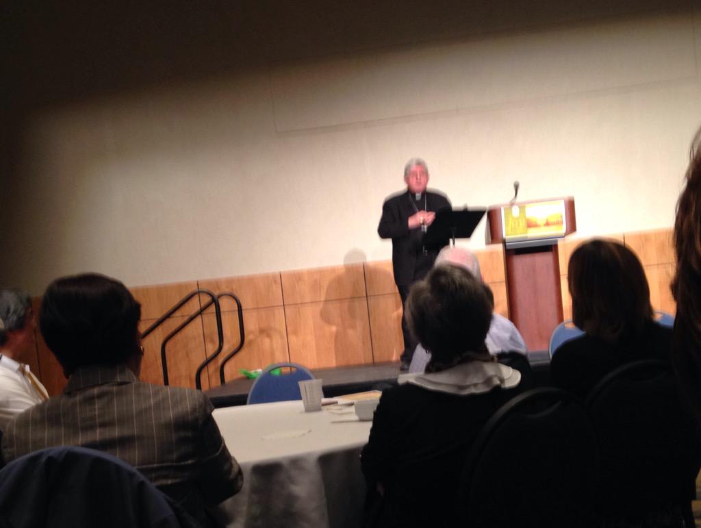 CalgaryJane's tweet photo. Keynote with Cardinal Collins, Serve the Lord with gladness.  #JoyYYC http://t.co/iKUyflNNpM