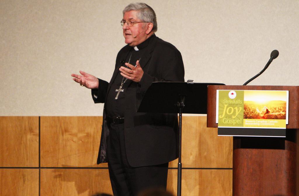 calgarydiocese's tweet photo. Cardinal Collins now speaking. Last keynote at #JoyYYC. @archtoronto http://t.co/WNUNIAbfWC