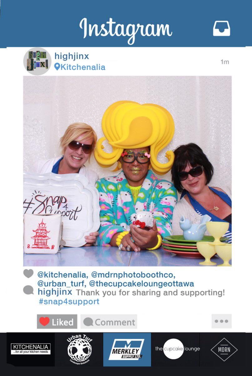 highjinxottawa's tweet photo. The Ladies! #glam @ mdrnphotobooth @cupcakesottawa @merkleysupply @kitchenalia #share4support @highjinxottawa http://t.co/TBNp5vxOHS