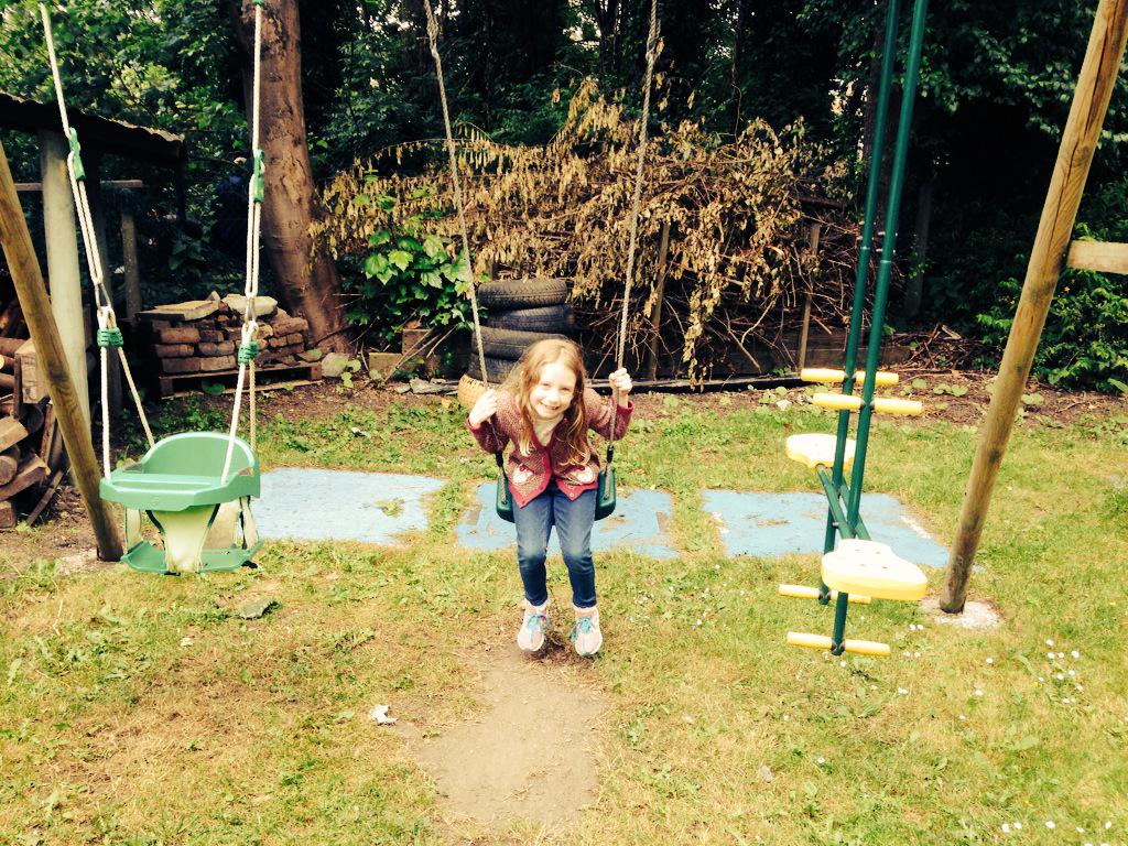 loislaneuk's tweet photo. @OpenSquares #OGSW15 thanks ClissoldCommunityGarden for sharing your beautiful grounds today - we loved the swings. http://t.co/YPyzt7ZyYZ