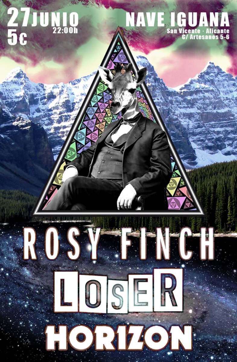 LoserGrunge's tweet photo. LOSER + ROSY FINCH + HORIZON @La Nave Iguana (ALICANTE) http://t.co/1rHrZC6Kps http://t.co/Cvfmxg9oWf