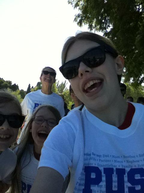 kazowhovian's tweet photo. @ColonCancerCDA #pushforyourtushCA me and my sister on the walk today! http://t.co/OkZ20LfDRR