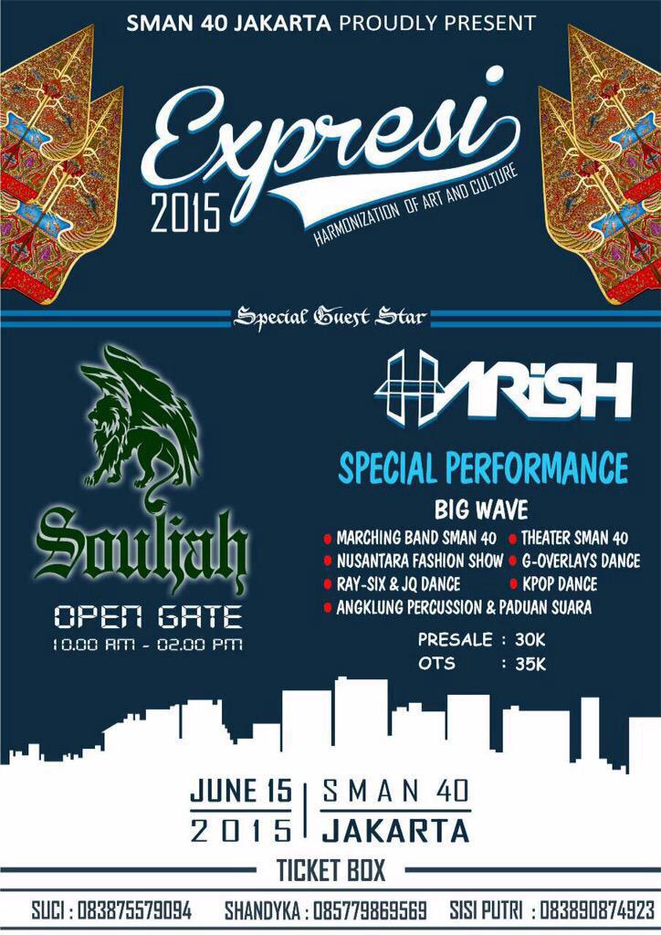 Last trippin <a href="/expresi_2015/">EXPRESI 2015</a> SMA 40 Jakarta, yuk kita seru-seruan bareng siang ini, see you!✌🏻😊