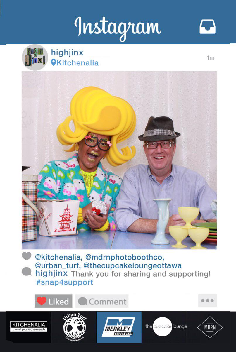 highjinxottawa's tweet photo. @mayorjimwatson @mdrnphotobooth @kitchenaliaott @highjinxottawa @merkleysupply @cupcakesottawa #share4support http://t.co/irD5DRvRvv