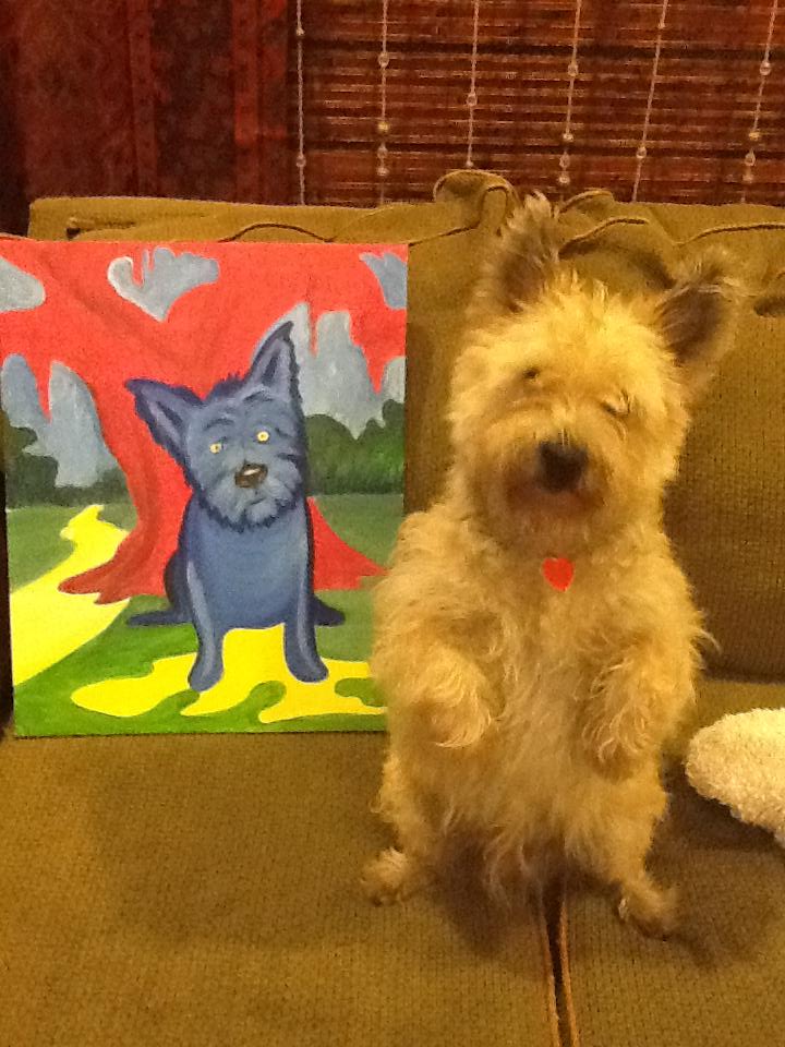 TKaRtS's tweet photo. Sweet Pea with her Blue Dog version. #createbr #batonrouge #diy #createstudios #bluedogurdog #artsandcarafes http://t.co/Eq6EjZCV1B