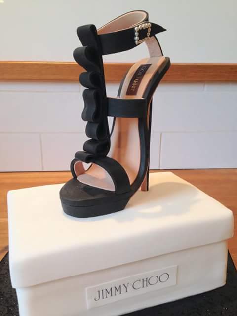 sueharding27's tweet photo. An edible #jimmychoo. This is ALL cake and made by #rhiwbina baker #shapecake. incredible & edible! http://t.co/RFlnGbAwjR