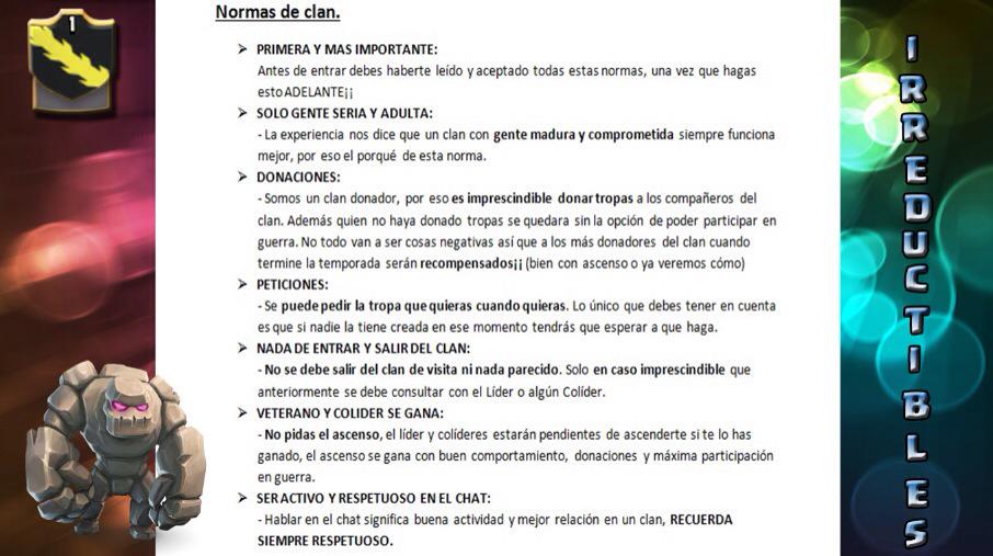 IRREDUCTIBLESCo's tweet photo. @RaulCoCGamer Buenas, estamos reclutando TH8 imprescindible que sean serios y comprometidos. RT PORFAVOR Normas: http://t.co/aqtnHGp1vj