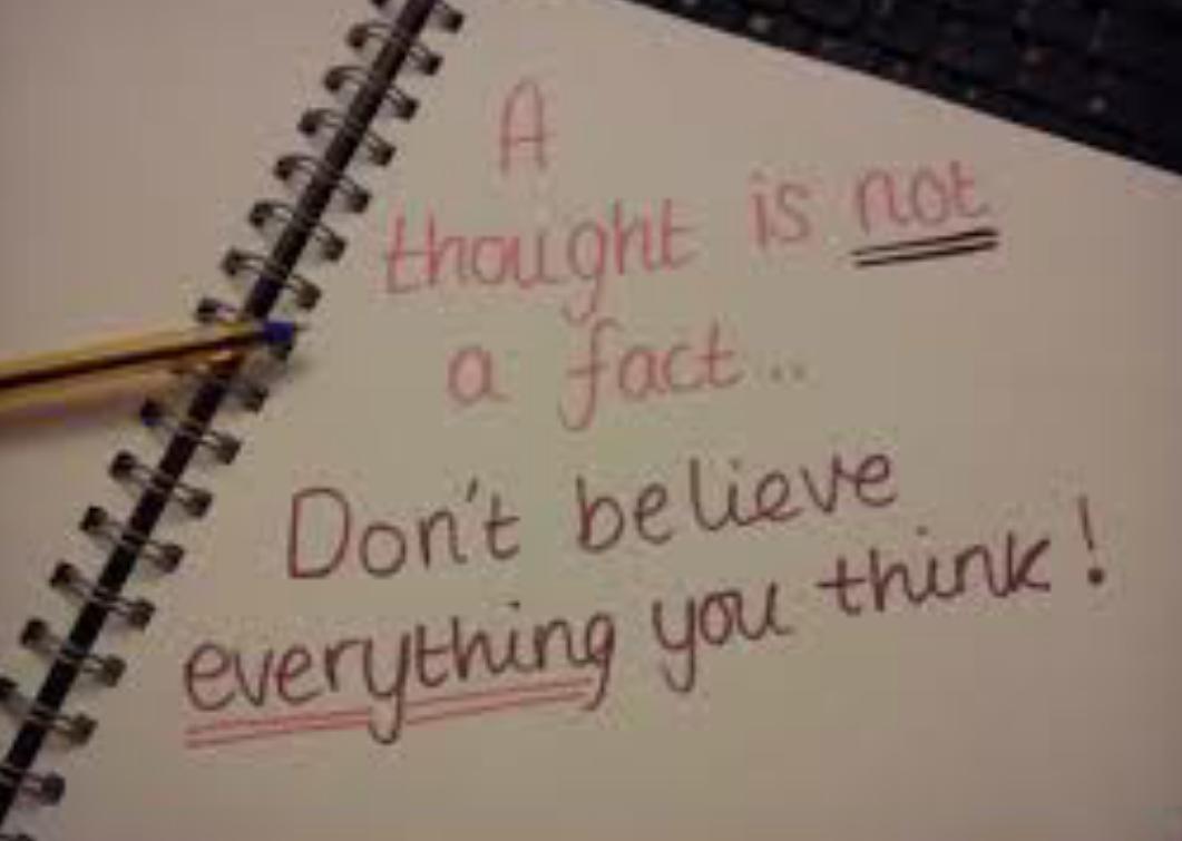 AnxietyUnited's tweet image. A thought is not a fact... don't believe everything you think.