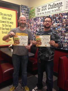 4/5/15 @PaulYetab from Australia joined me for the Venice Blvd <a href="/Fatburger/">Fatburger</a> XXXL Challenge. WE'RE STILL NOT ON THE WALL