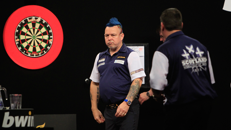 OfficialPDC's tweet photo. GALLERY: A selection of snaps so far from this brilliant #bwinWCOD final between England and Scotland in Frankfurt! http://t.co/YDRmeaGYa3