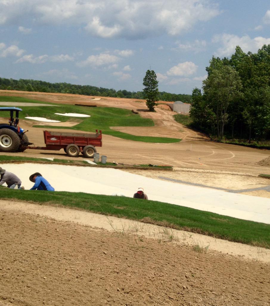 Fairway bunker liner and sand installed!!