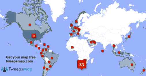 JasonGaySa's tweet photo. My followers live in South Africa (73%), USA(11%)... Get your free map: http://t.co/qxpnEAMRXd http://t.co/rk54XI8hJ3