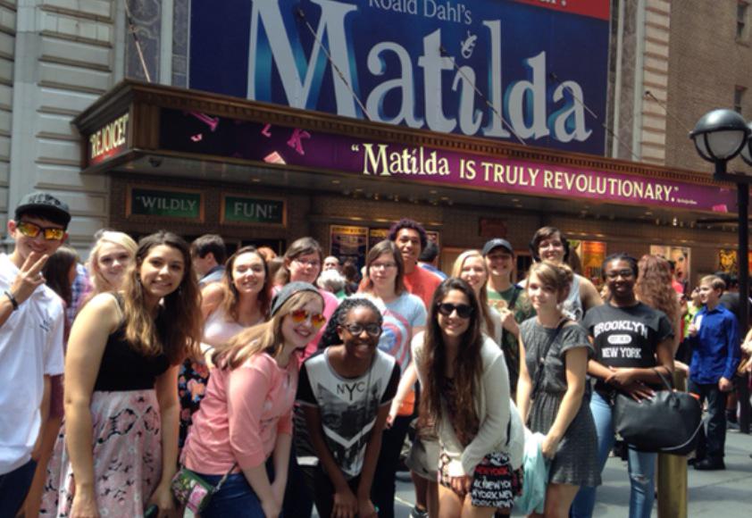 Just before our final show of the trip. We  LOVED <a href="/MatildaBroadway/">Matilda on Broadway</a>! #WISDNYC <a href="/AHMOTheatre/">Wylie High Theatre</a> <a href="/MTATnyc/">ManhattanTour&Travel</a> <a href="/wehs_theatre/">Wylie East Theatre</a>
