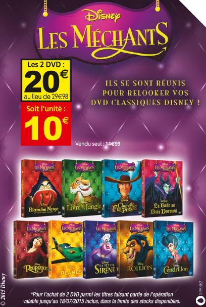 Auchan on X: Les Méchants de #Disney ont aussi droit de vivre des  aventures ! Les 2 DVD à 20€.  / X