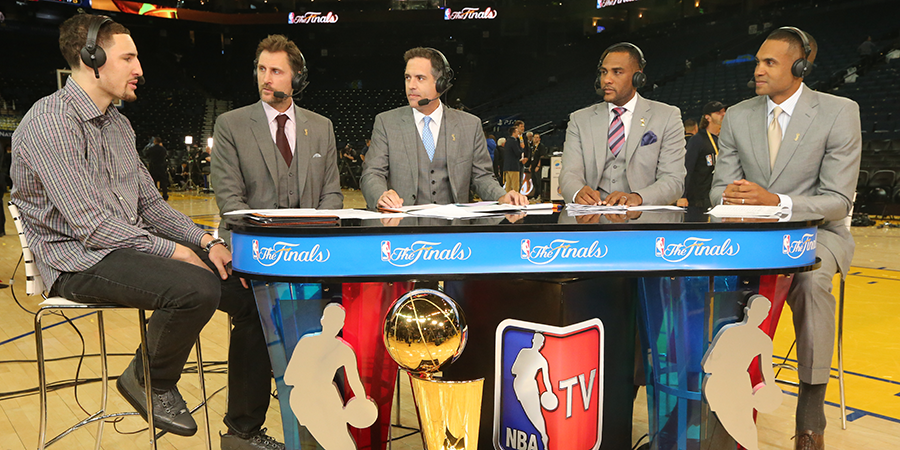 warriors's tweet photo. .@KlayThompson joined @NBATV's Game Time crew following tonight's big win. WATCH » http://t.co/GHF7zUPvzG http://t.co/LoyWHGUVEu