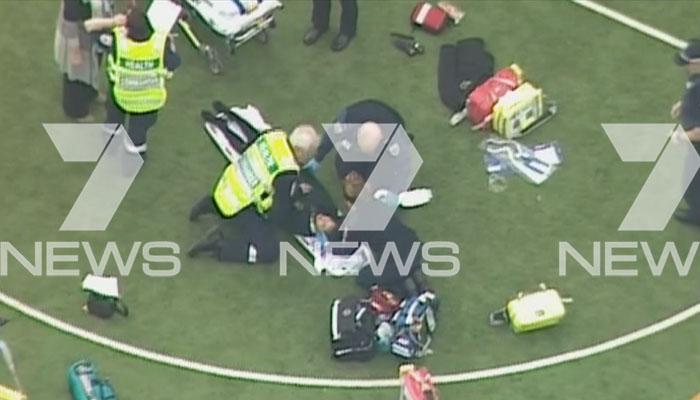 theheraldsun's tweet photo. UPDATE: 100 students on field when car crashed through fence. 2 children taken to hospital http://t.co/ovuip7M6sW http://t.co/4fRVywzA8j
