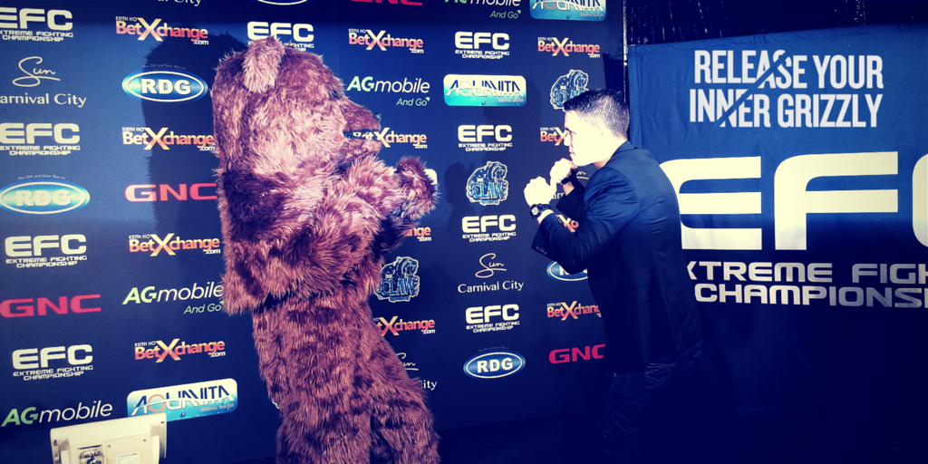 BearClawEnergy's tweet photo. @cyrustheshow taking us on at #EFC40 weigh-in! bear.CLAW™ : RELEASE YOUR INNER GRIZZLY™ @EFCworldwide #BearClaw http://t.co/voSxdw9KNz