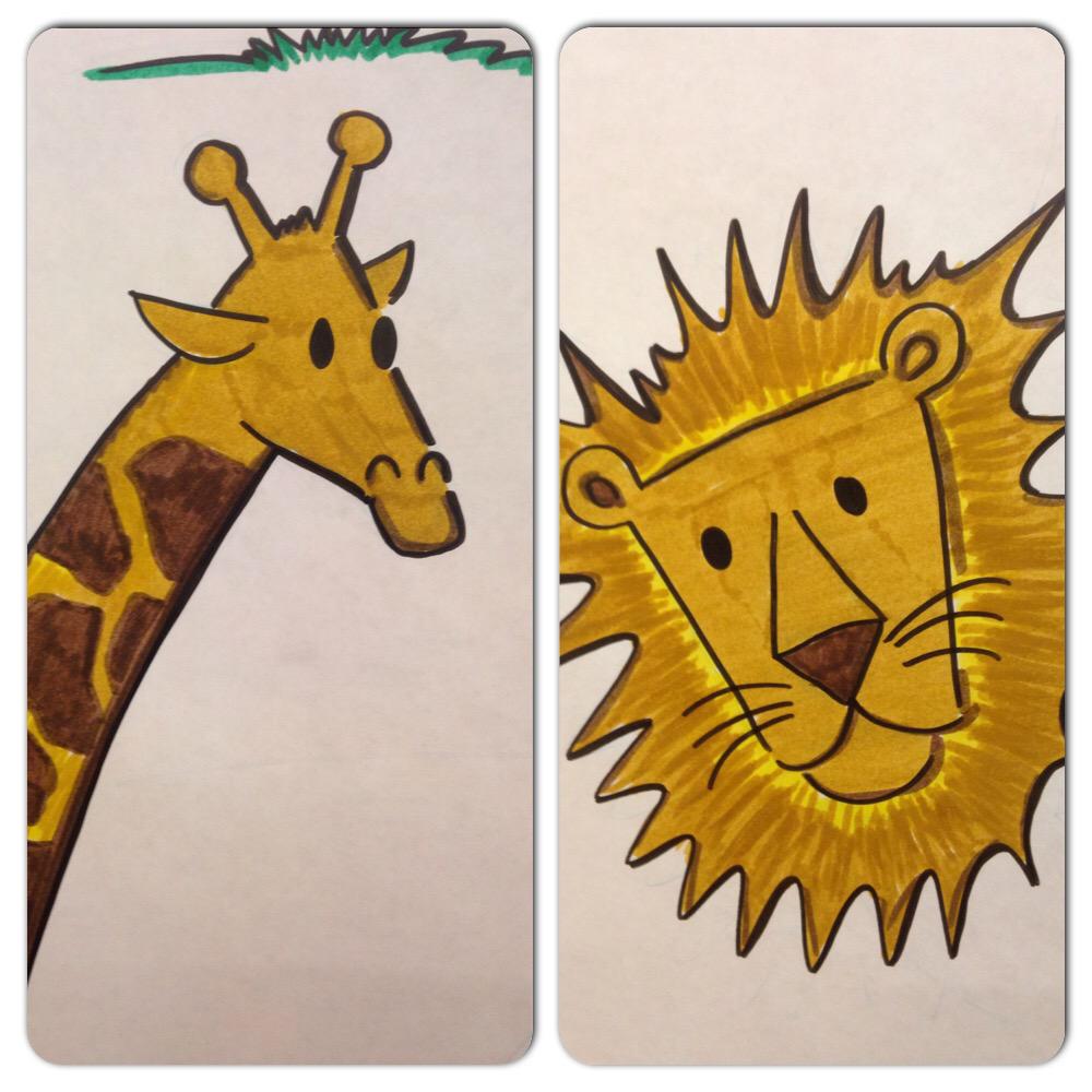 Between giraffes and lions today @odensezoo #visualrecording @inkythinking #onit #IFVP #edemberly