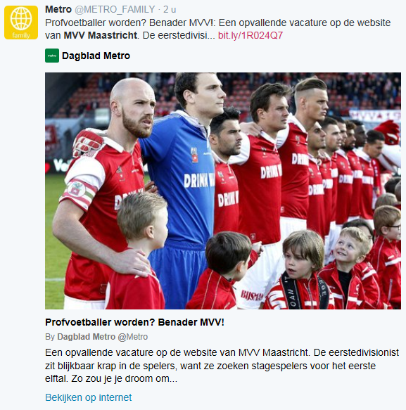 mvvmaastricht's tweet photo. MVV Maastricht plots wereldnieuws door ‘vernieuwende scoutingmethode’ http://t.co/1zH9E9Ehpw http://t.co/LzCx4Eal0P