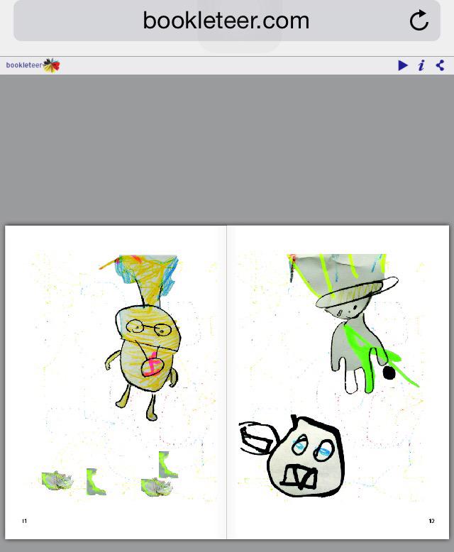 Snapshop of childrens' drawn responses to musical improvisors <a href="/AltMagnaCarta/">Alt Magna Carta</a> Lookout for <a href="/bookleteer/">bookleteer</a> book this week.