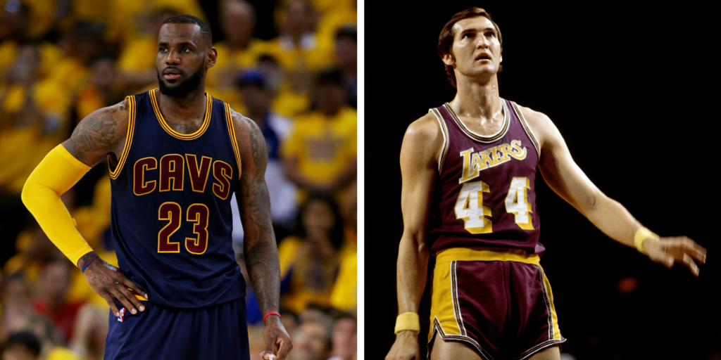 UnSportsESPN's tweet photo. NERD NOTES:
Players w/ 40 pts in a triple-double in NBA Finals History:
•LeBron James (42 pts)
•Jerry West (40 pts) http://t.co/5fhF4cgX5f
