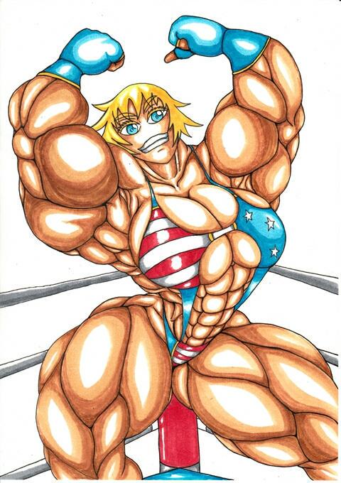 #自己紹介を兼ねて自分が本当に好きなものを描いたオリジナル絵を見せてください  何でも筋肉を盛れば良い～と思っている脳筋叔父さん!筋肉最高‼(ФωФ) 