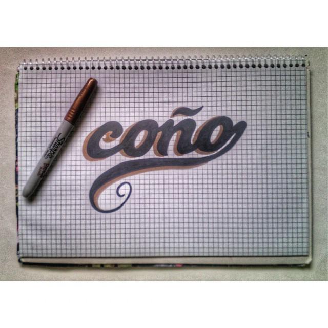 Druthersco's tweet image. By mar_patricia 15/30 &quot;coño&quot; ✒📋✏ #junenotes #lettering #letteringrd #type #goodtype #handlettering #handtype #daily…