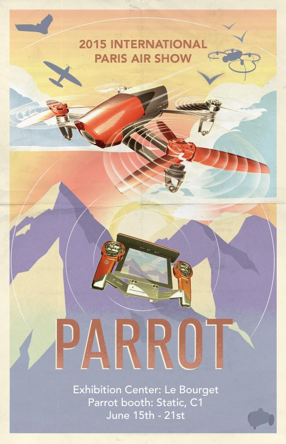 Parrot's tweet photo. We're at @salondubourget ! Come to our stand to discover the new #MiniDrones! http://t.co/dwHGHRxAis #LeBourget http://t.co/XG6rfywRxX