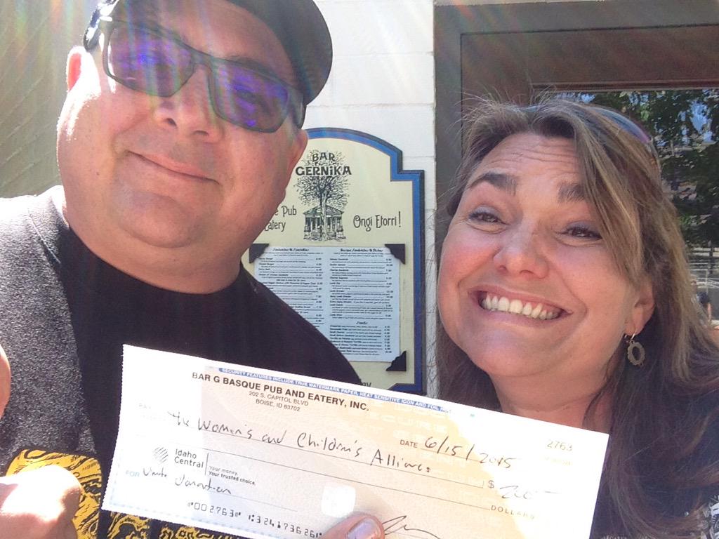 SockeyeBrew's tweet photo. PHAT THANKS to @Gernika for a DOUBLE DONATION to @WCA_Boise! @pinkbootsbeer #UniteRedAle http://t.co/xUVKqInzaH