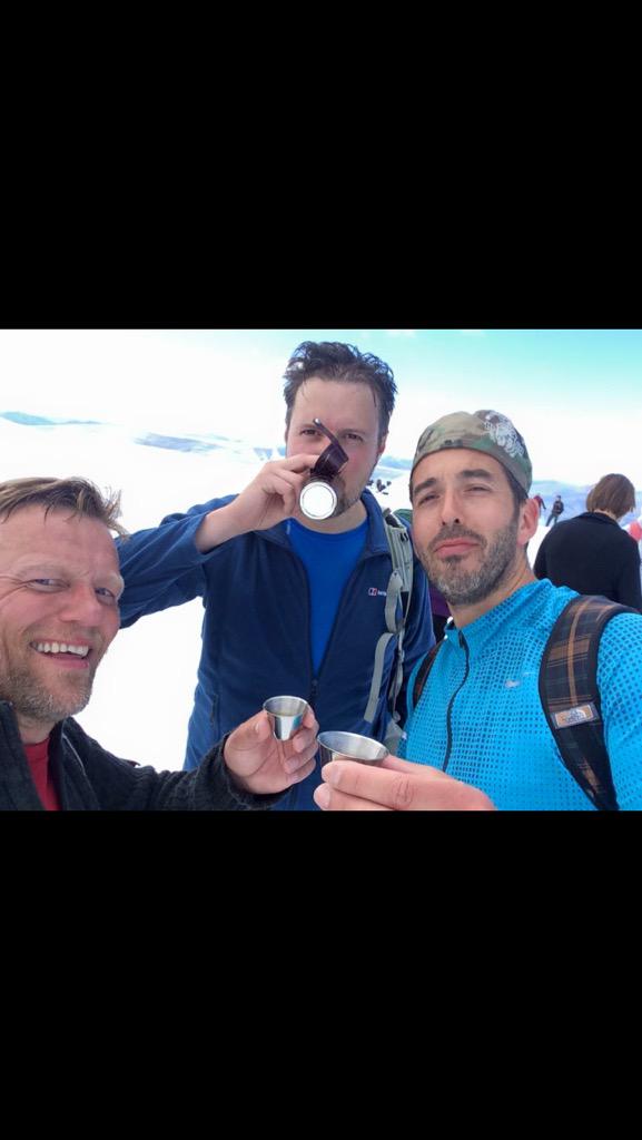 A cheeky nip of Burrough's Reserve at the top of Ben Nevis.