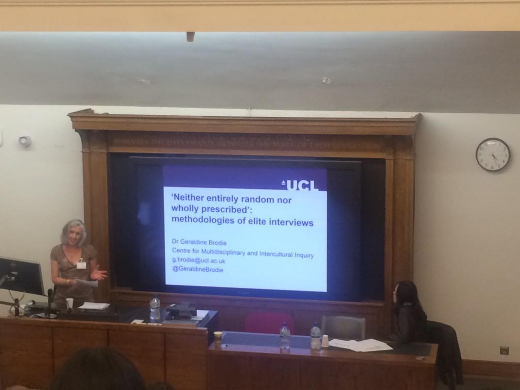 #ARTIS15UCL  Geraldine gives her presentation on theatre translation practice  in contemporary London