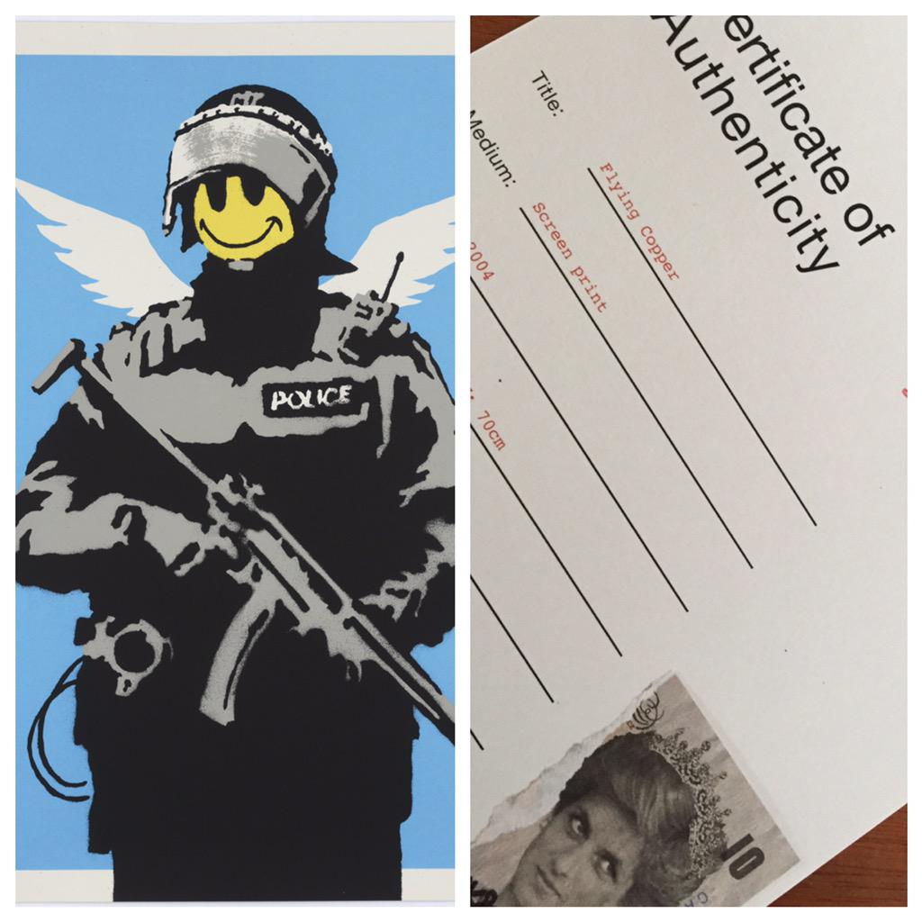 BillyMorrison's tweet photo. See, I KNEW something like this would happen!!! #banksy #flyingcopper http://t.co/7LwoW88Sg3