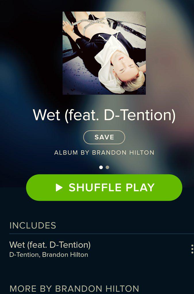 Devinedontia's tweet photo. Go to @Spotify  now, everyone and check out @BRANDONHILTON 's #Wet ft @D_Tention . http://t.co/NtruZwIOCp