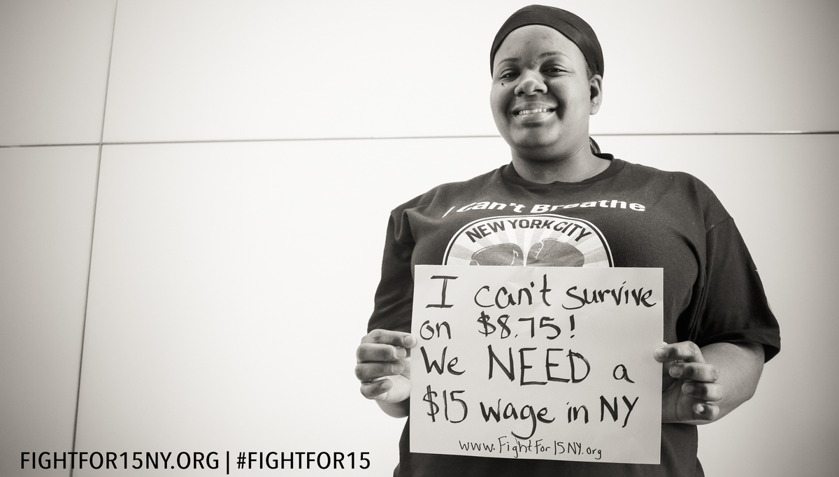 FightFor15IA's tweet photo. We can’t survive on $8.75. That’s why we NEED $15 today. RT if you agree &amp; sign: http://t.co/bQS2VTcLNo #FightFor15 http://t.co/Ot19NHmYUV