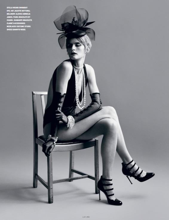 Beautiful shoot <a href="/i_D/">i-D</a> 35th Birthday Issue.Featuring Stella Tennant wearing Juliette Botterill Black lace Feather Mini