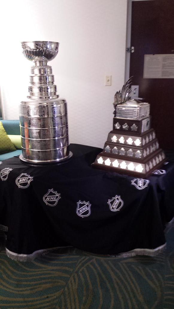 Both are shined and ready if needed. #StanleyCupFinal #BecauseItsTheCup <a href="/NHL/">NHL</a> <a href="/HockeyHallFame/">Hockey Hall of Fame</a>