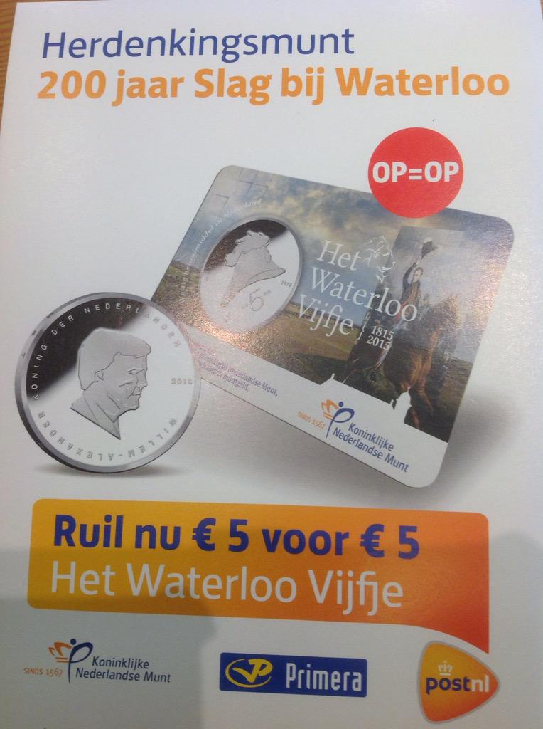 16 juni Waterloo vijfje bij ons verkrijgbaar