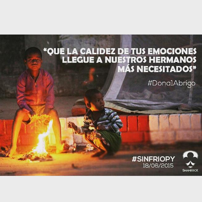 VaneLuu's tweet photo. Este jueves en shamrock.. Dona 1abrigo para niños en situacion de calle!! @rodo_rodriguez1 un Rt porfa!! #sinfriopy http://t.co/pmTjjq3Whx