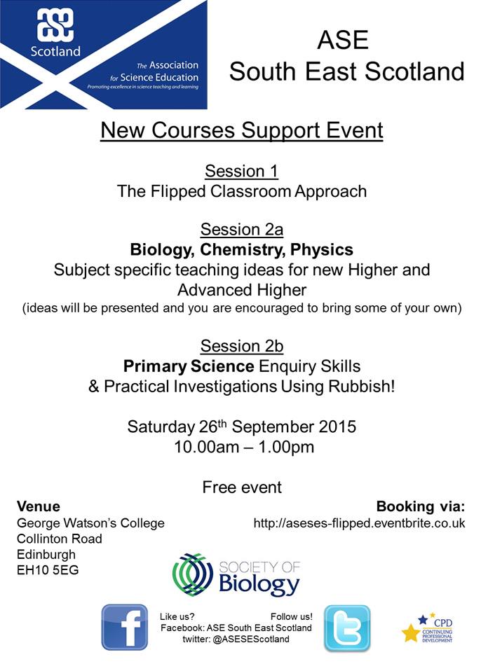 Our next event will be in September with a focus on the Flipped Classroom Approach. aseses-flipped.eventbrite.co.uk