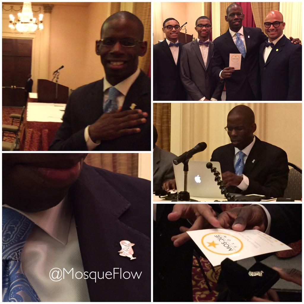 MosqueFlow's tweet image. Today we surprised @BrotherJesse w/a gift! A silver #FarrakhanTwitterArmy lapel pin! We Salute U! Made by #MosqueFlow