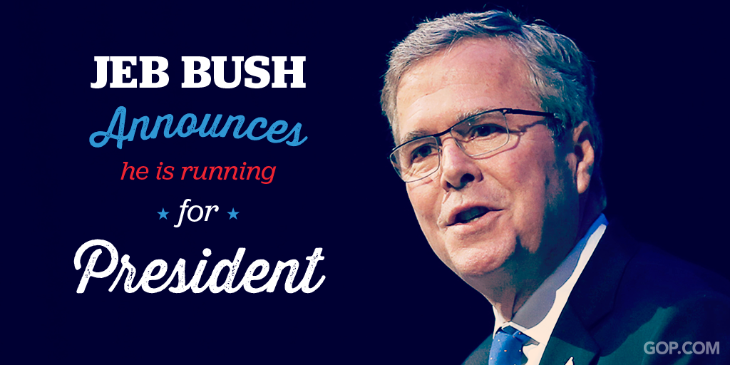 Republicans's tweet photo. Welcome to the race, @JebBush! http://t.co/ZK8sizx1jU Show you're ready for #2016 &amp; take the GOP Straw Poll. http://t.co/9gXIgQsgQt